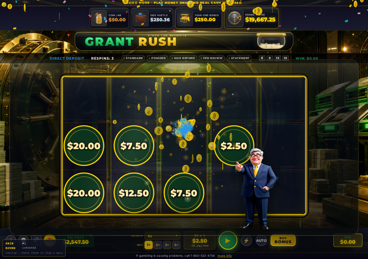 Refund Rush — the Ledger Drop hold-and-spin board